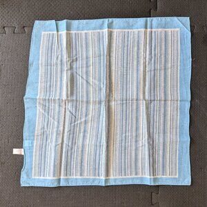 vintage Dayton's 100% cotton scarf 70s 80s blue stripe retro made in Italy 19.5"